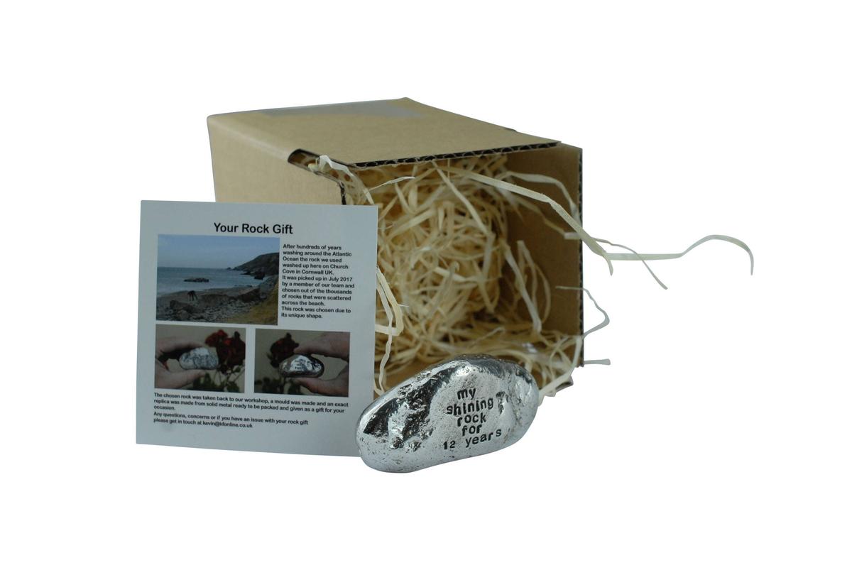 My Shining Rock For 12 Year - Solid Heavy Metal twelfth Anniversary Gift Idea