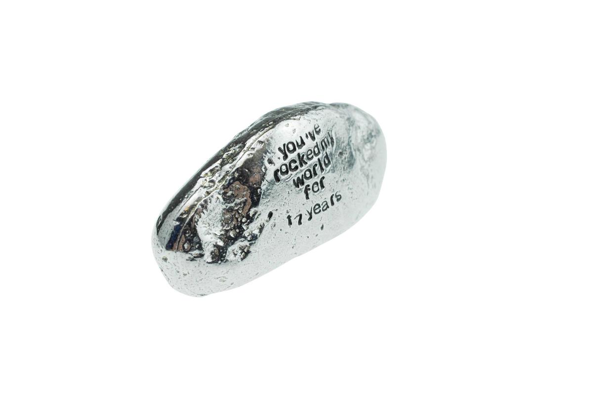 17 Year Anniversary Gift, You've Rocked My World For 17 Years - Solid Metal Heavy Casted Rock