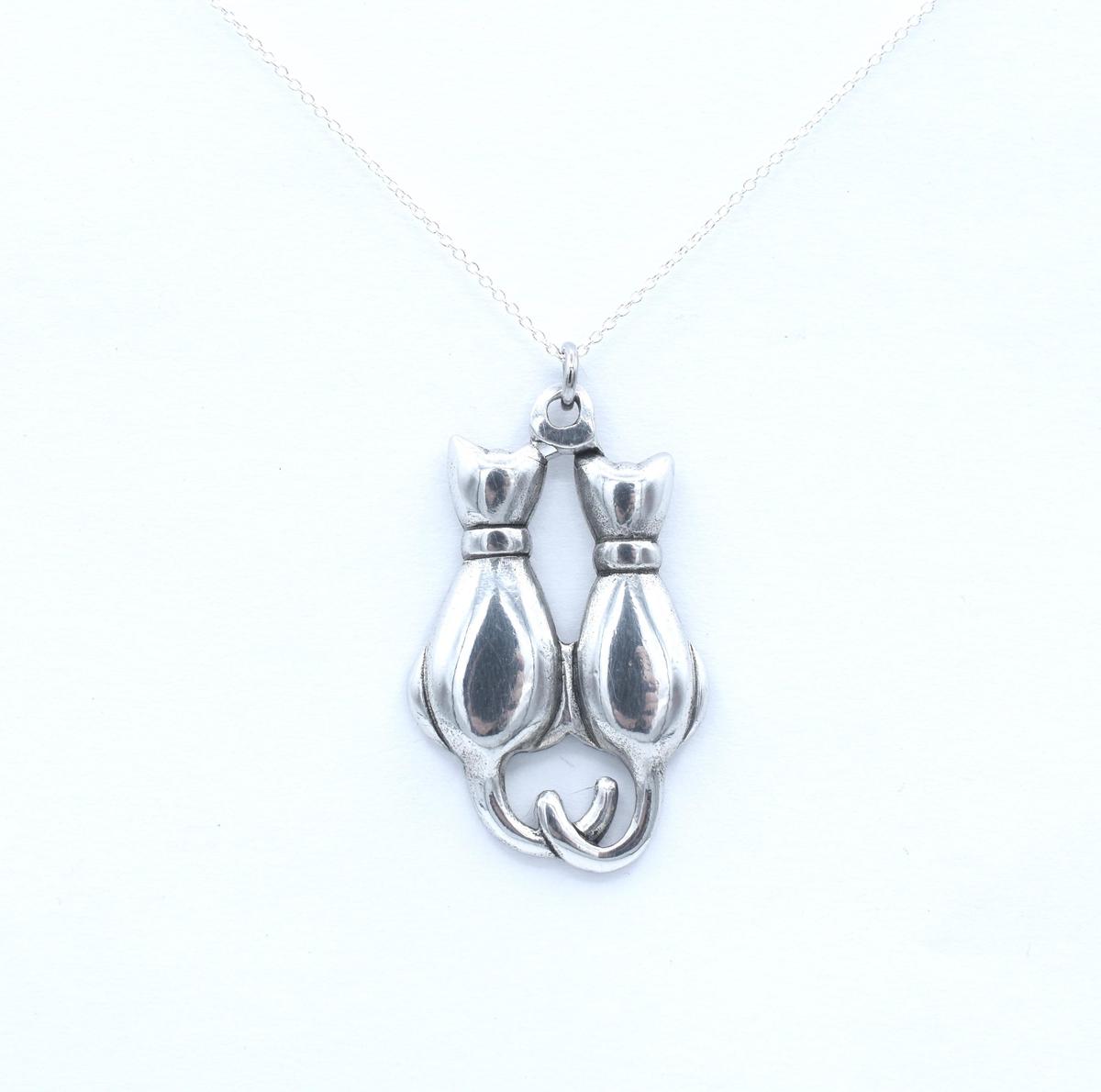 Cats Tin Necklace - 10th Anniversary Gift. Birthday. Cat Lovers.