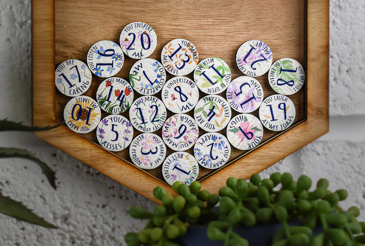 21st Anniversary 21 Reasons I Love You Wooden Wall Frame - Full Colour Love Tokens