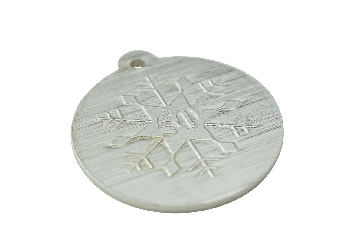 50th Christmas Snowflake Metal Decoration - 50th Anniversary Idea