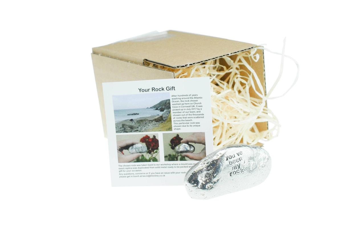 You've Been My Rock - Solid Heavy Polished Metal Rock - Gift For Him and Her for Christmas or Valentines