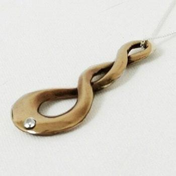 8th Wedding Anniversary Bronze Celtic Twist Diamond Pendant