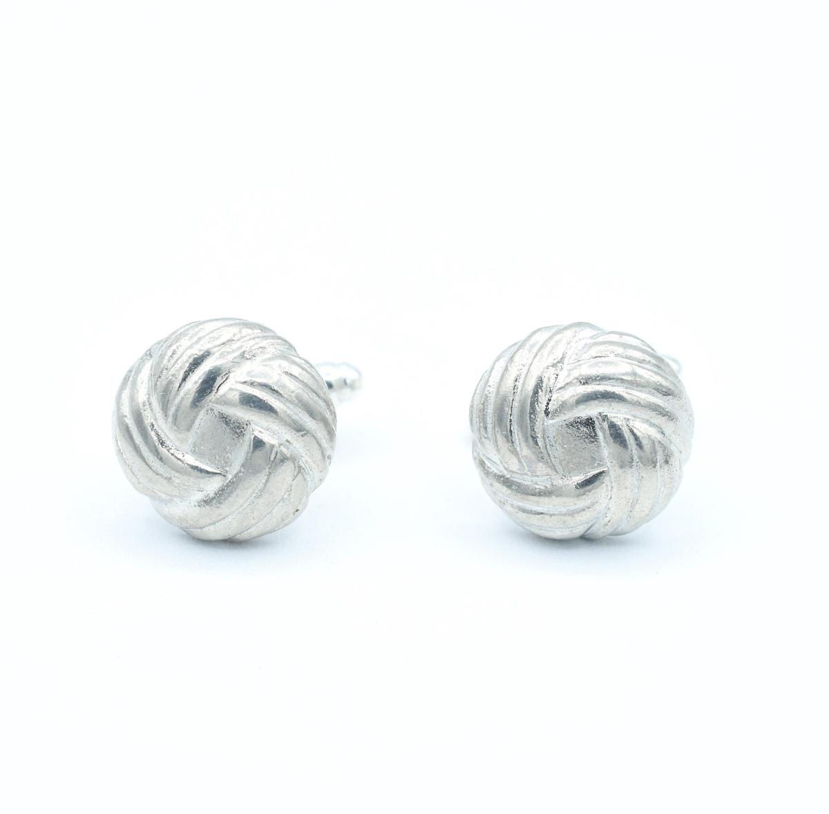 Celtic Knot Effect Tin Cufflinks - 10th Wedding Anniversary Mens gift