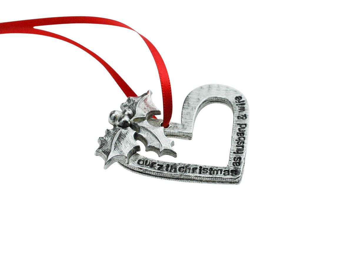7 Year Anniversary Christmas Tree Ornament - Reads Our 7th Christmas as Husband & Wife
