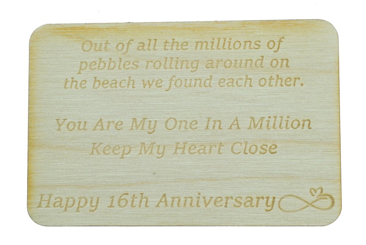 One in a Million Tin Pebble - 16th Anniversary Gift