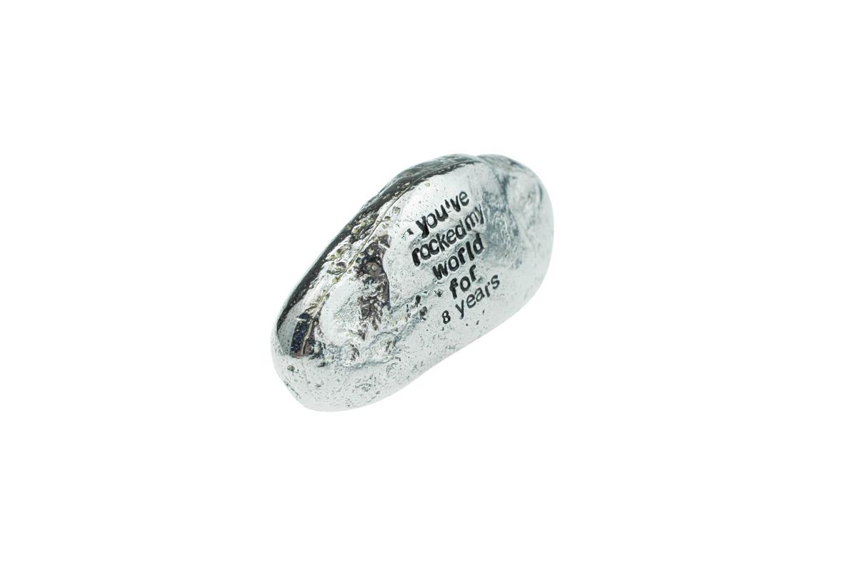 8 Year Anniversary Metal Rock, Heavy Solid Gift