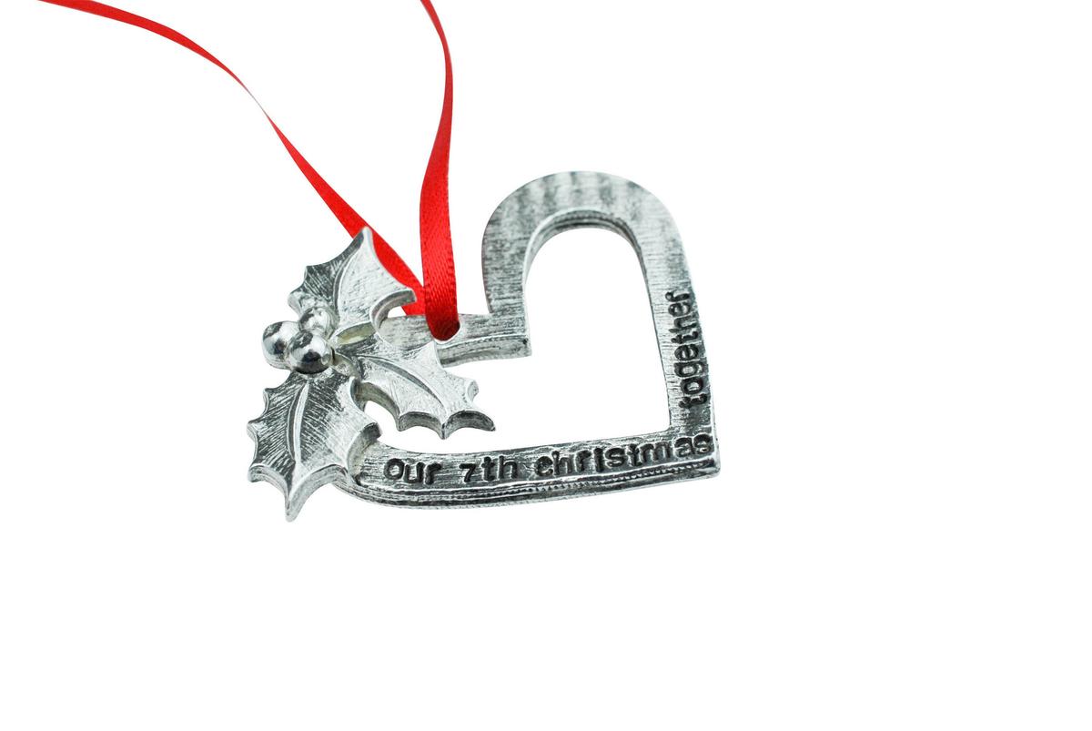 7th Anniversary Christmas Tree Ornament - Reads Our 7th Christmas Together
