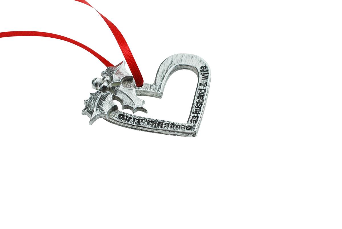 13 Year Anniversary Christmas Tree Ornament - Reads Our 13th Christmas as Husband & Wife