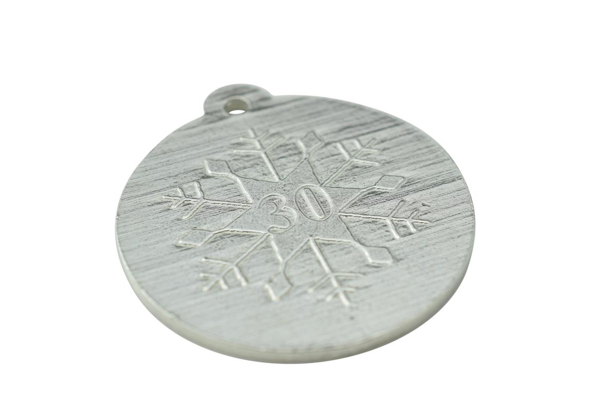30th Christmas Snowflake Metal Decoration - 30th Anniversary Idea