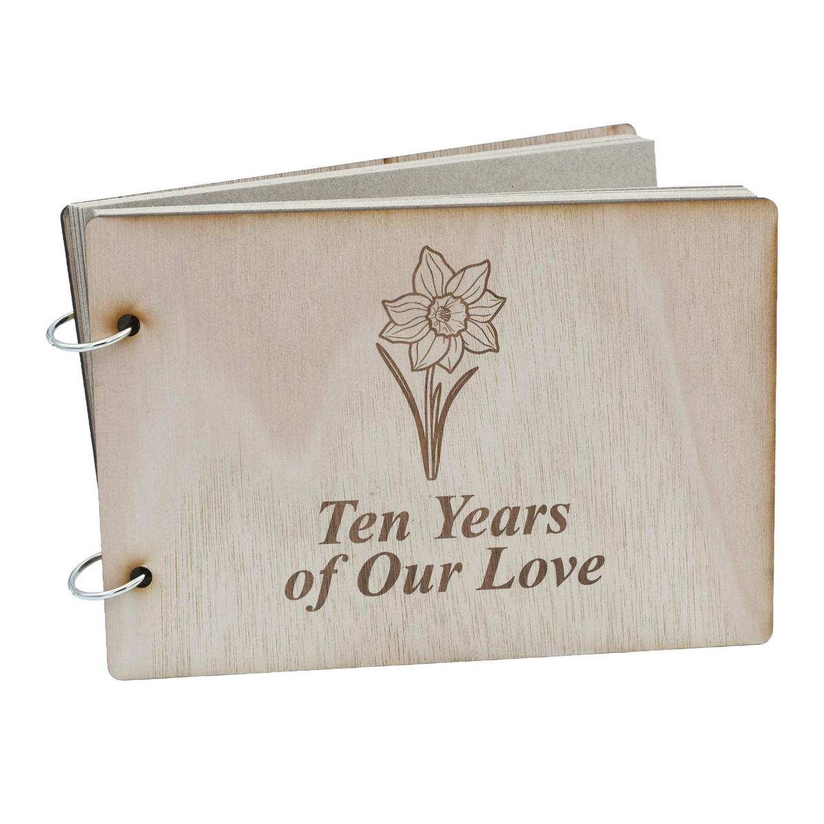 Daffodil '10 Years Of Our Love' - Scrapbook, Photo album or Notebook Idea For 10th Anniversary