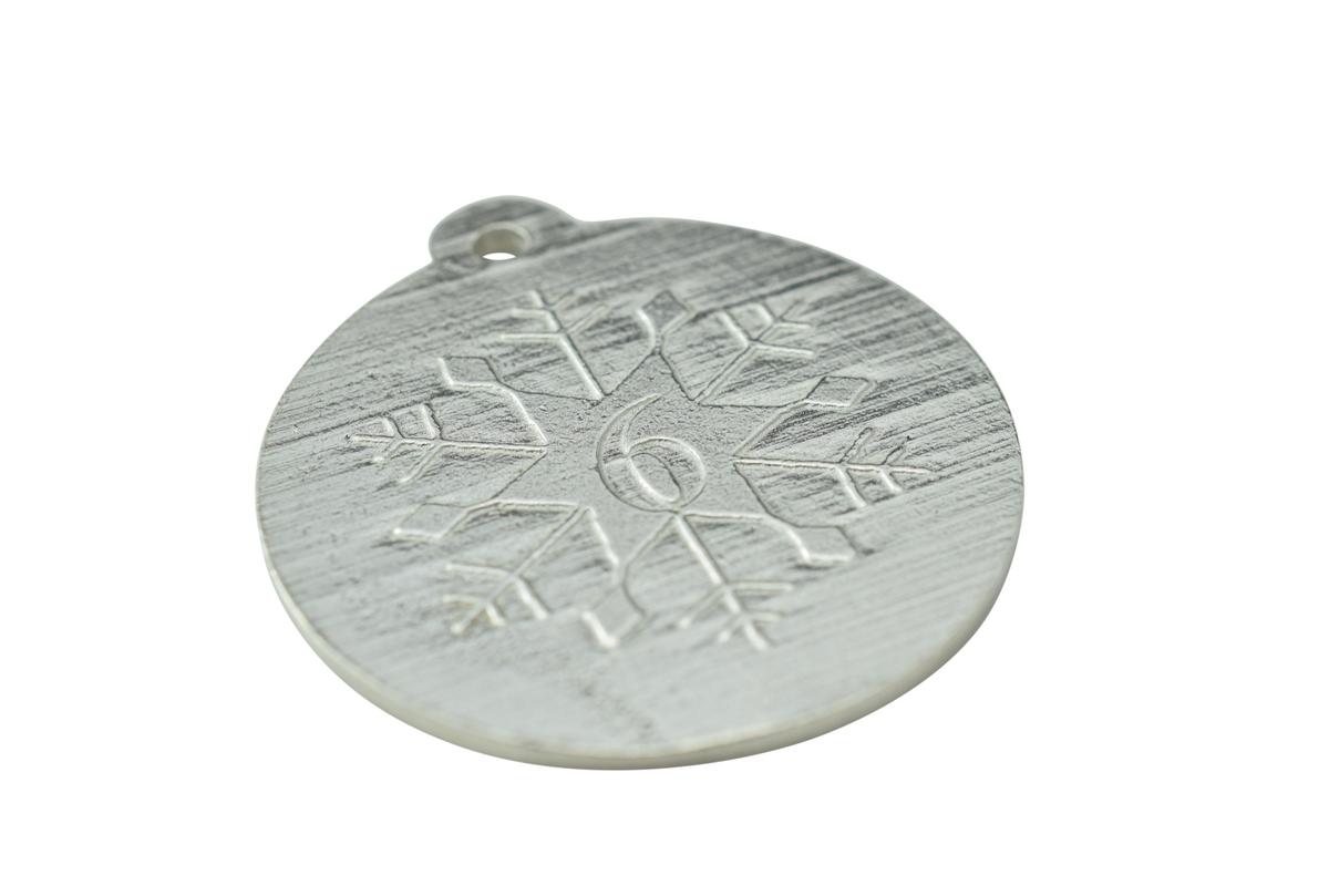 6th Christmas Snowflake Metal Decoration - 6th Anniversary Idea