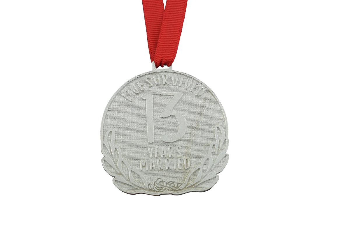 I've Survived 13 Years Married | Anniversary Medal with Sarcastic Phrase