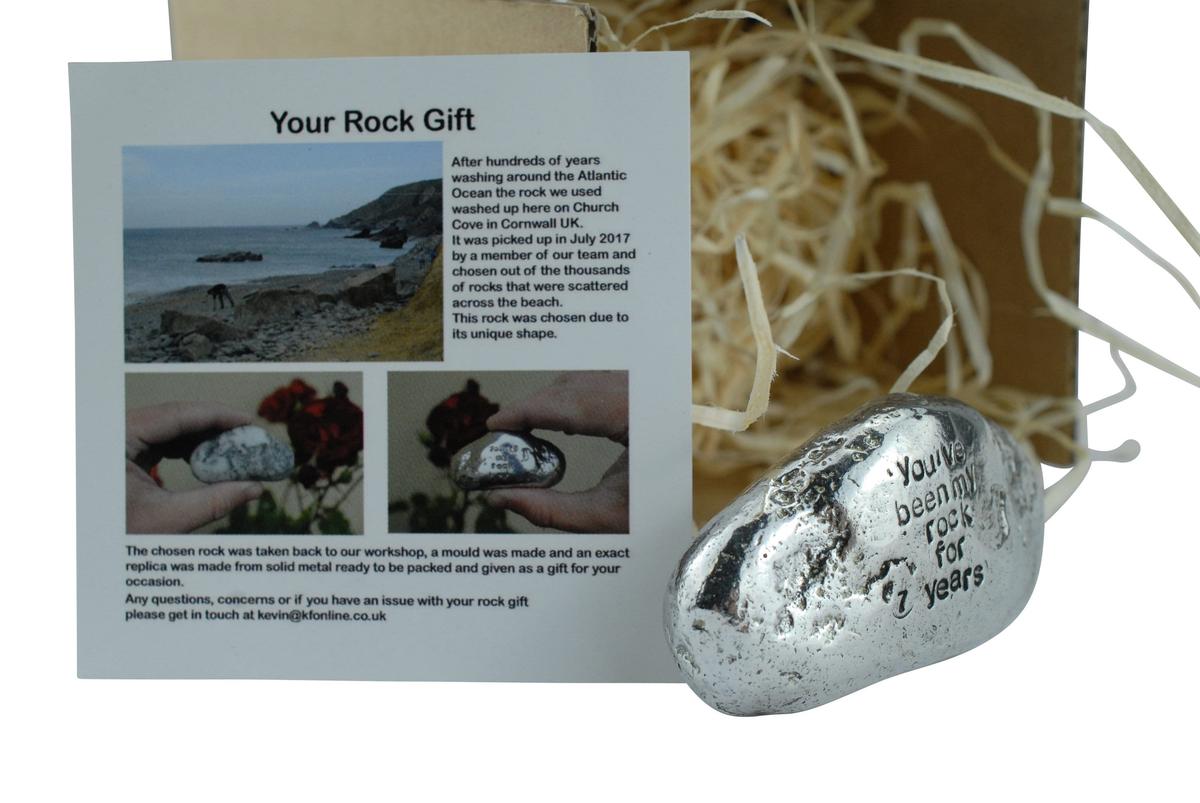 7th Anniversary Gifts For Men Ornament - You've Been My Rock For 7 Years - Solid Metal Heavy Rock