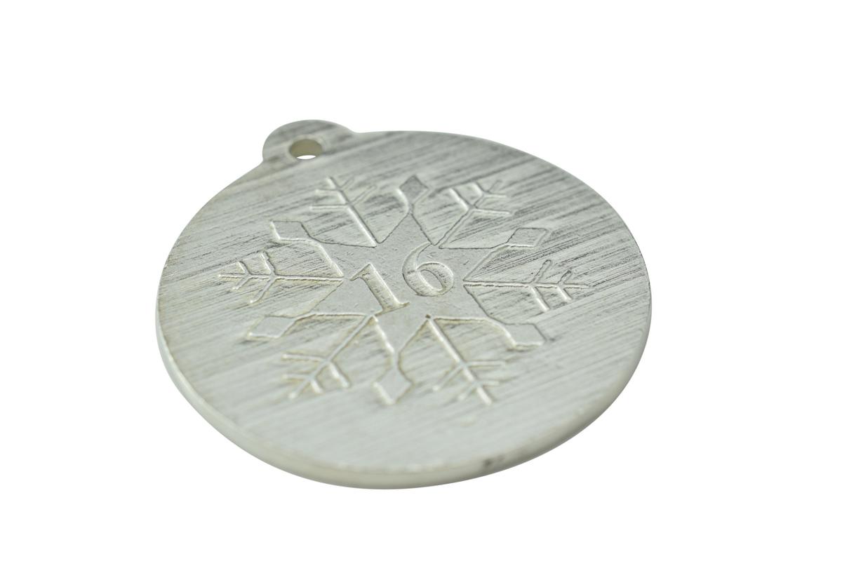 16th Christmas Snowflake Metal Decoration - 16th Anniversary Idea