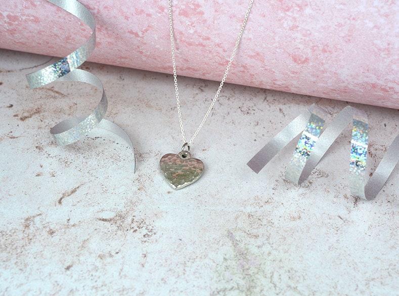 Tin Heart Pendant Necklace – 10th Anniversary Gift, Pure Tin