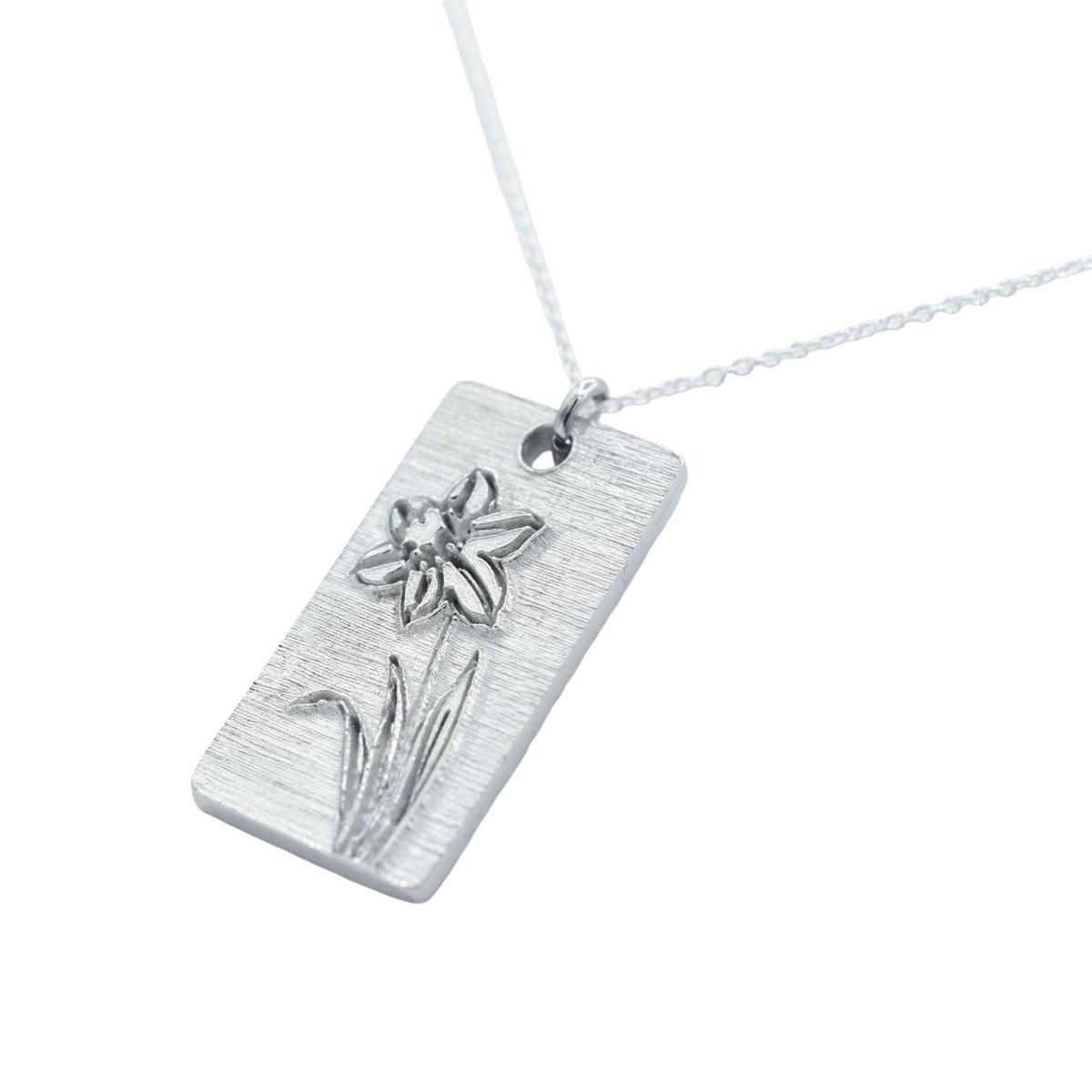 Tin 10th Wedding Anniversary Daffodil Pendant (made from pure tin content)