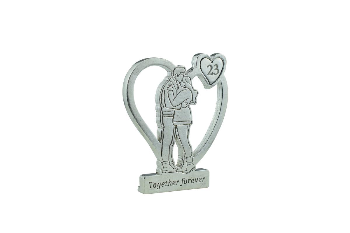 23rd Anniversary Gift for Couples | 'Together Forever' Hugging Family Tin Sculpture | 23 Year Silver Plate Anniversary, UK