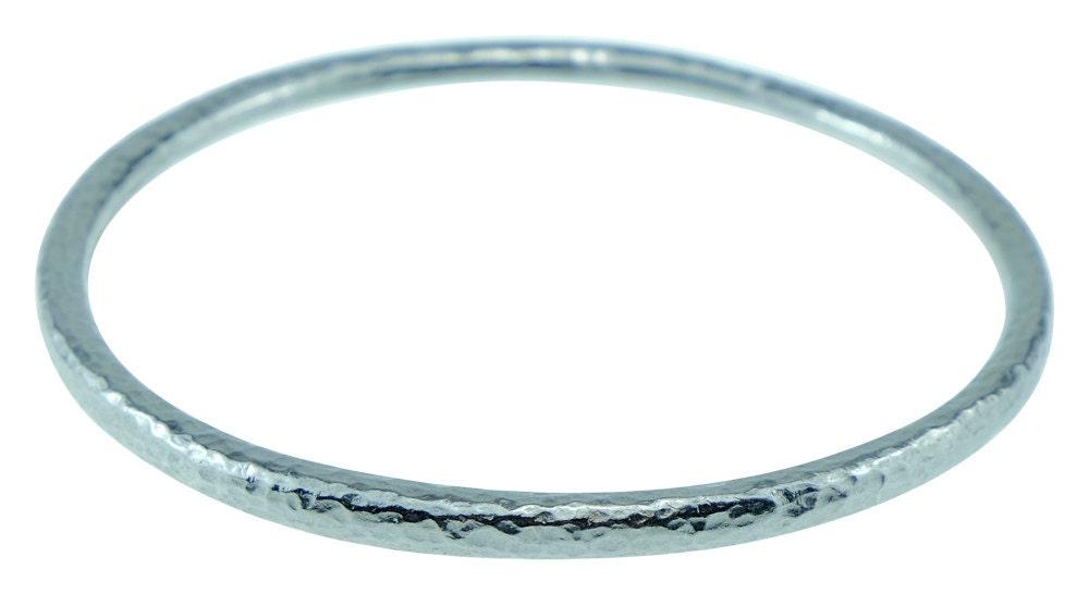 Tin Bangle - 10th Anniversary Gift for Him & Her - Pure Tin Beaten Bangle Inscribed With 10 Years. 3 sizes available