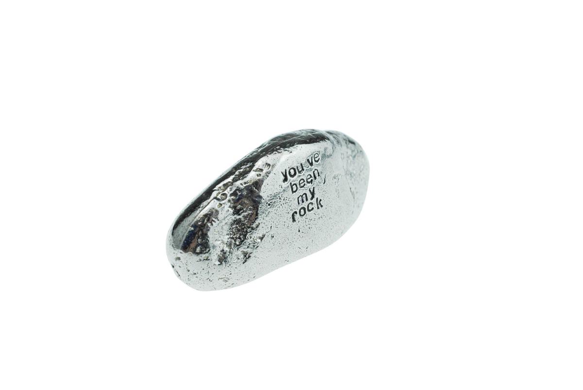 You've Been My Rock - Solid Heavy Polished Metal Rock - Gift For Him and Her for Christmas or Valentines