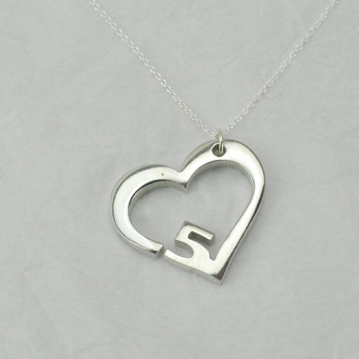 5 Year Anniversary Heart Pendant/Necklace - Gift