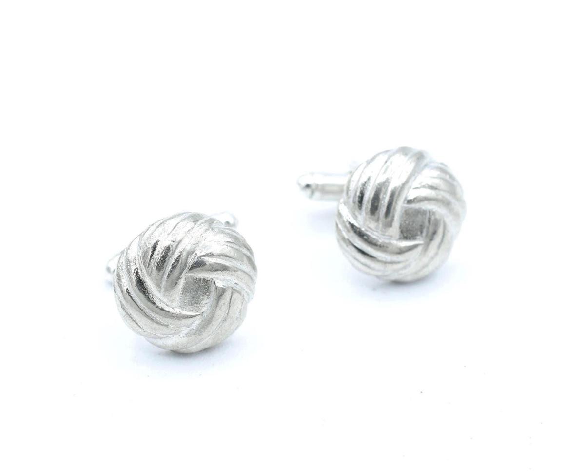 Celtic Knot Effect Tin Cufflinks - 10th Wedding Anniversary Mens gift