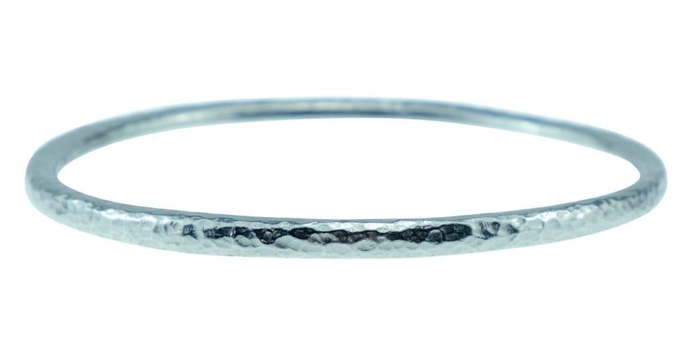 Tin Bangle - 10th Anniversary Gift for Him & Her - Pure Tin Beaten Bangle Inscribed With 10 Years. 3 sizes available