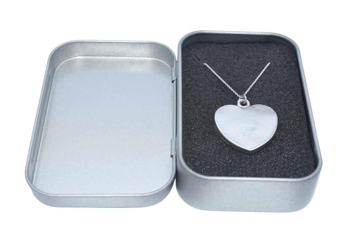 Pure Tin Heart Necklace – 10th Wedding Anniversary Gift
