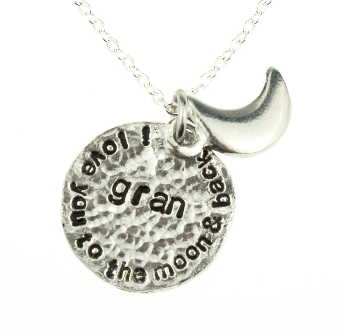 I Love You To The Moon And Back Gran Necklace - A Lovely Gift Idea For Gran for Birthday, Christmas & Mothers Day