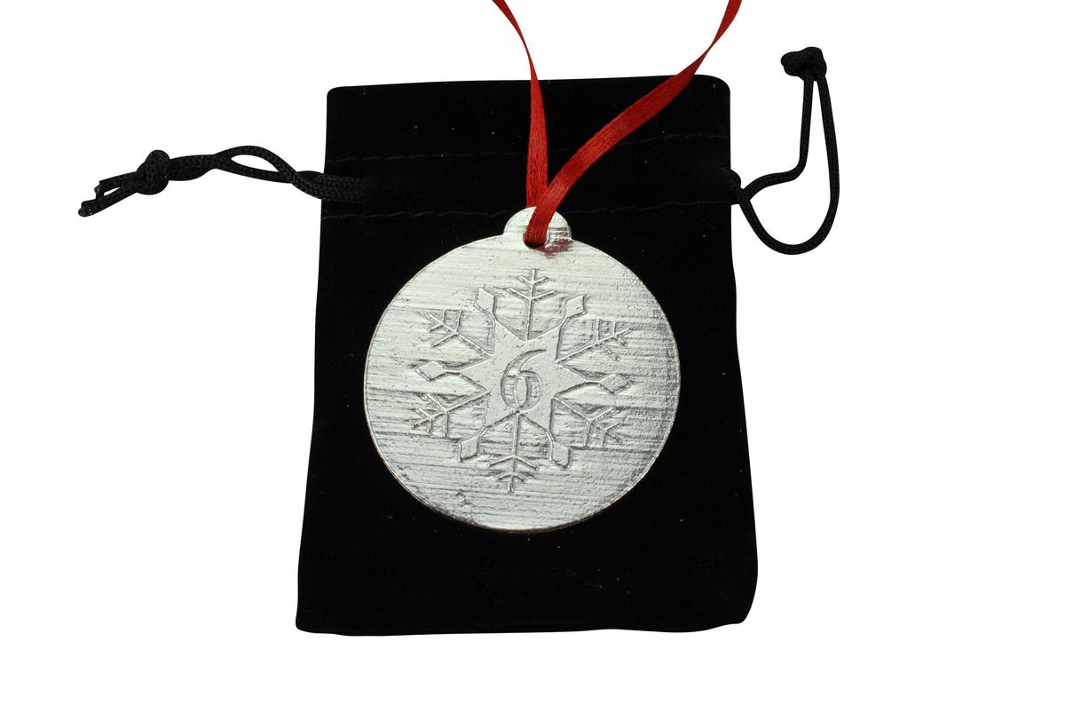 6th Christmas Snowflake Metal Decoration - 6th Anniversary Idea