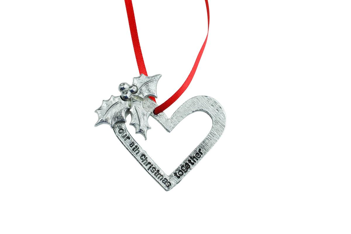 8th Anniversary Christmas Tree Ornament - Reads Our 8th Christmas Together