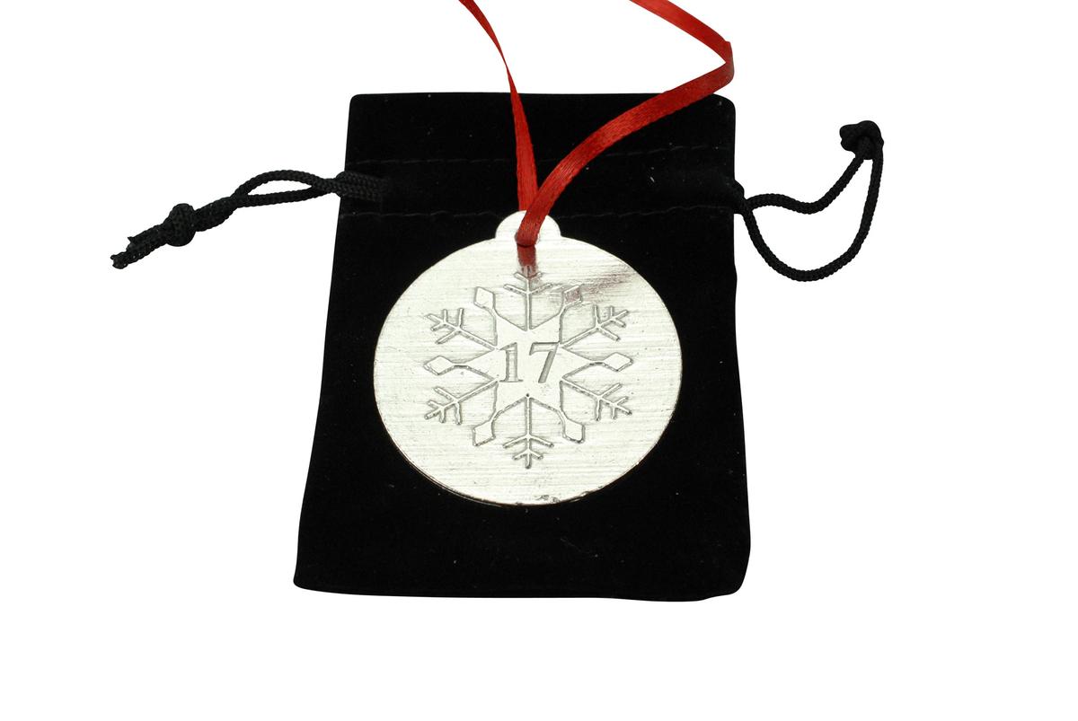 17th Christmas Snowflake Metal Decoration - 17th Anniversary Idea