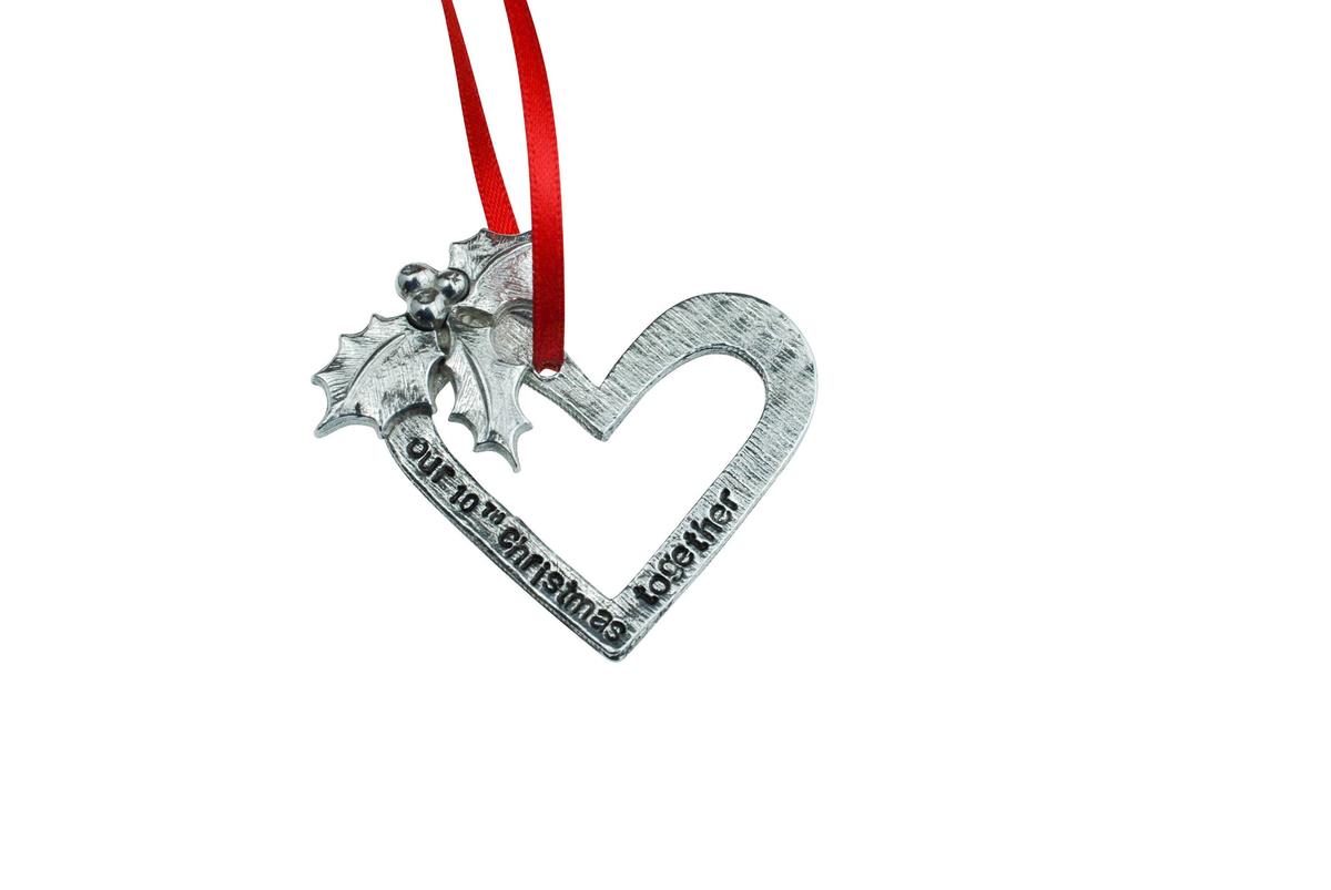 10th Anniversary Christmas Tree Ornament - Reads Our 10th Christmas Together