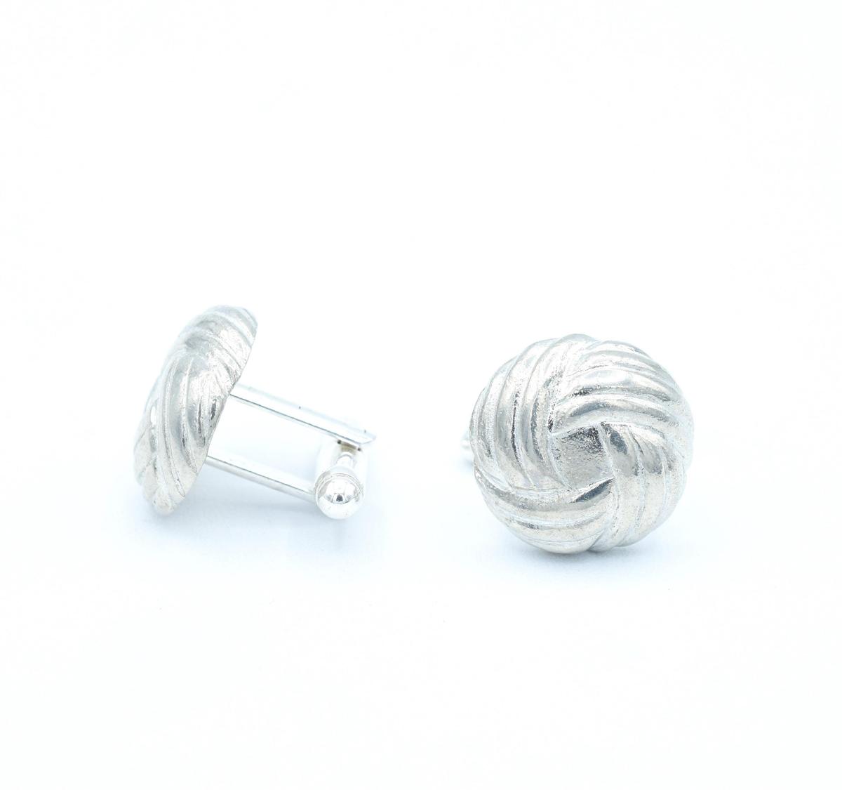 Celtic Knot Effect Tin Cufflinks - 10th Wedding Anniversary Mens gift