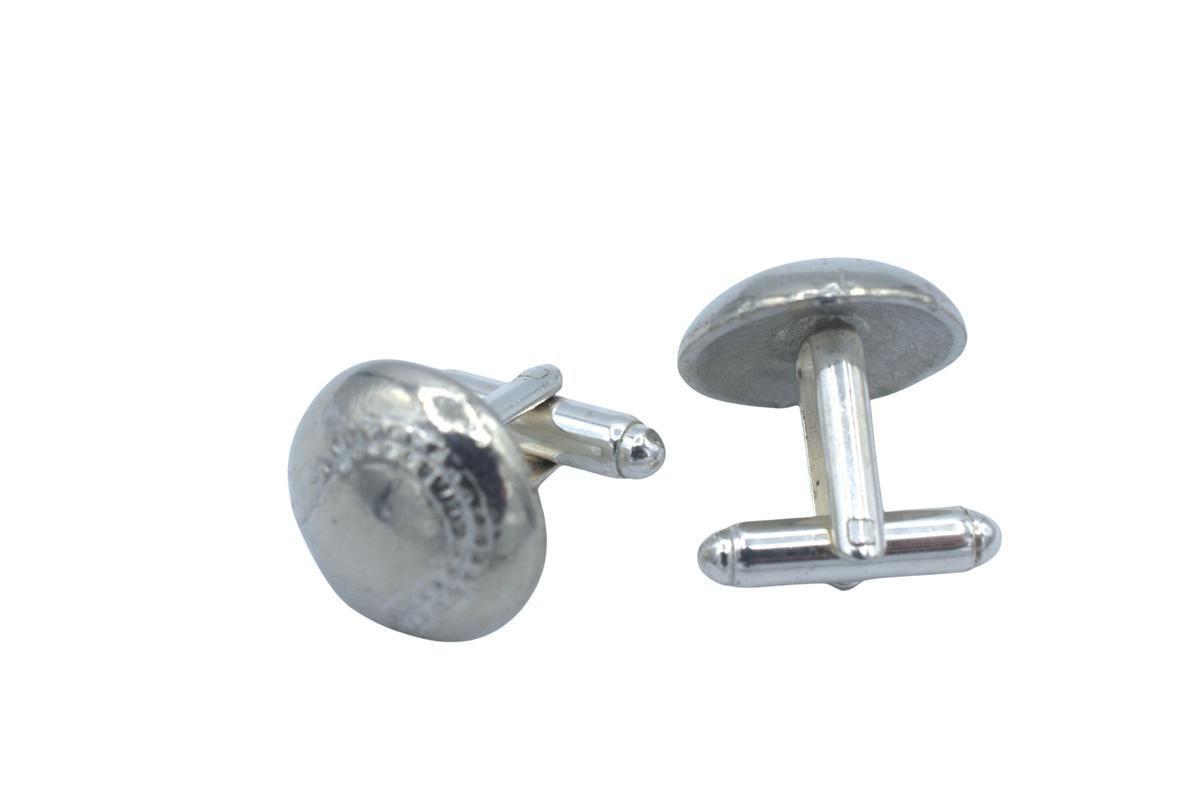 Baseball/cricket Tin Cufflinks - 10th Wedding Anniversary Mens gift. Birthday. Fathers Day.