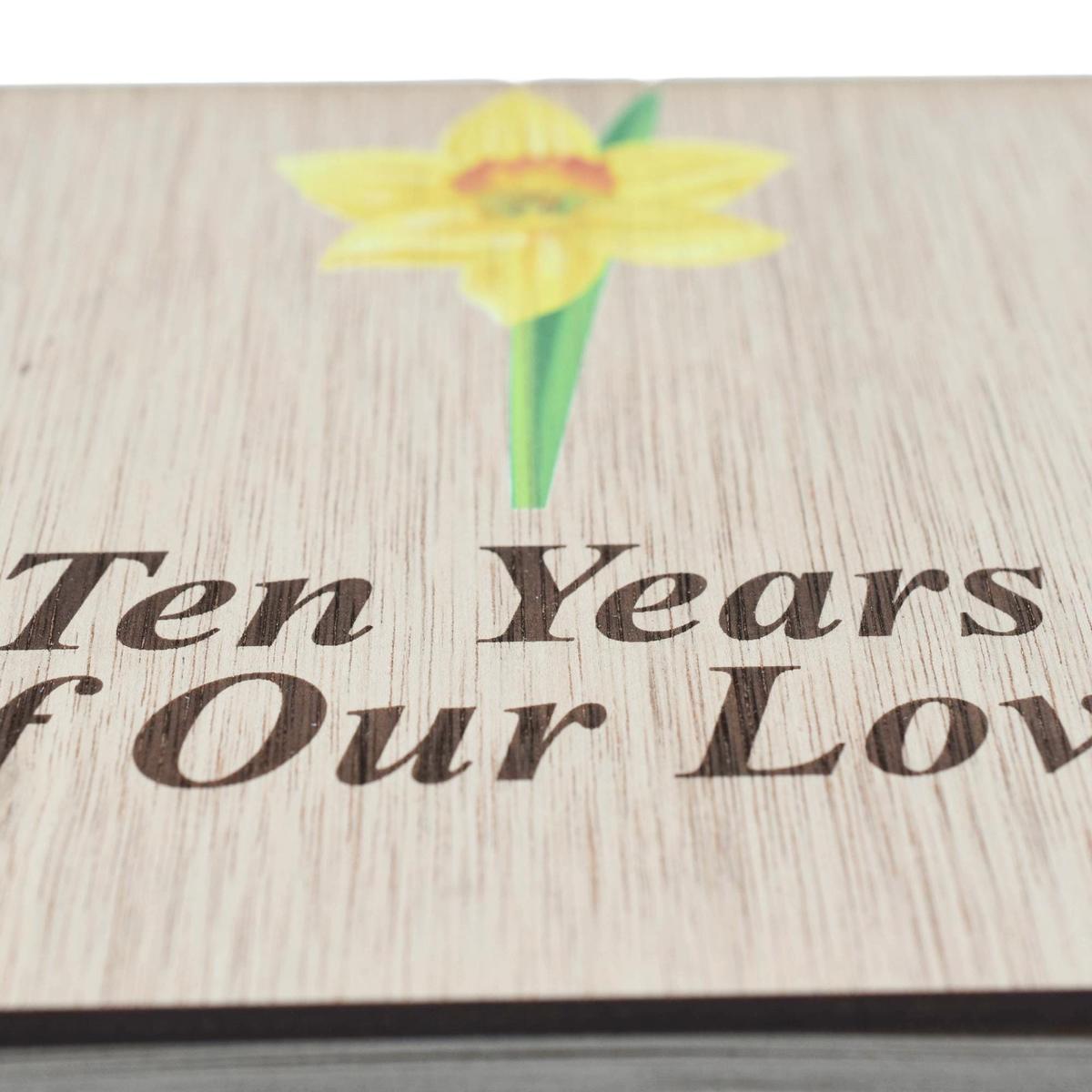 Colour Daffodil 'Ten Years Of Our Love' - Scrapbook, Photo album or Notebook Idea For 10th Anniversary
