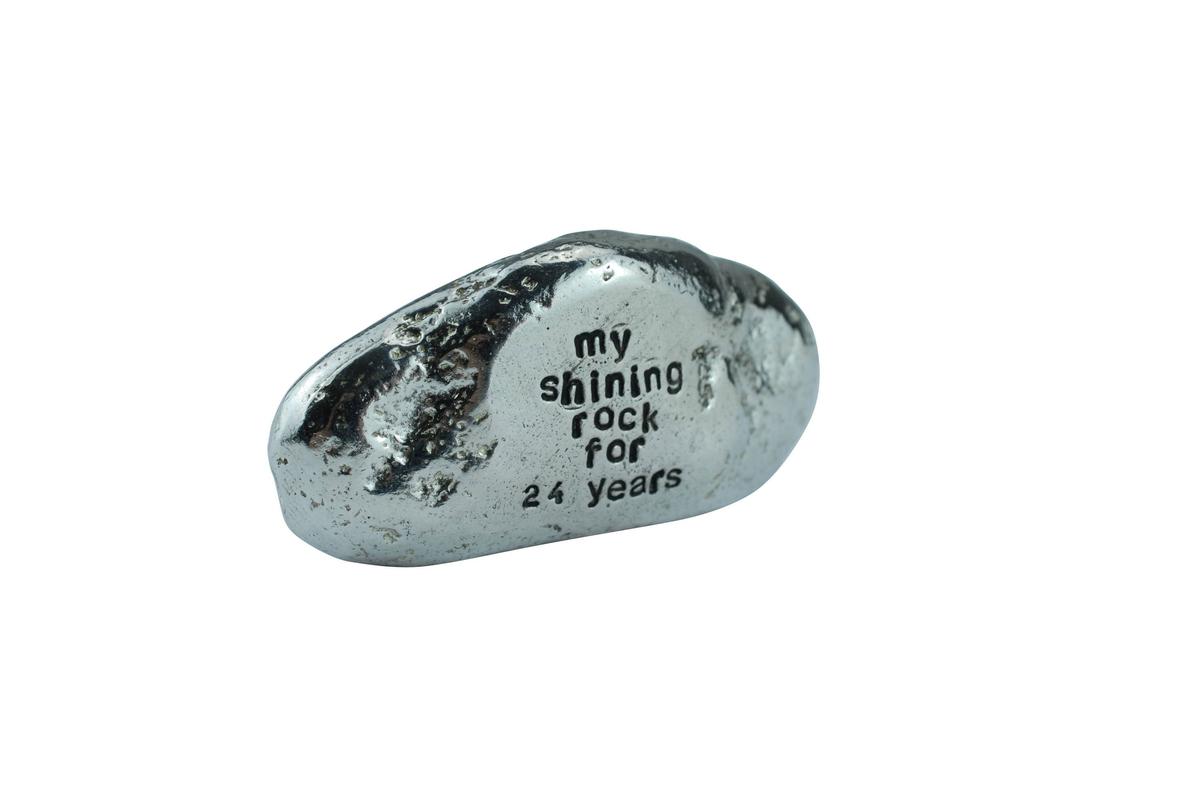 Solid Metal Rock – 24th Anniversary Gift, My Shining Rock