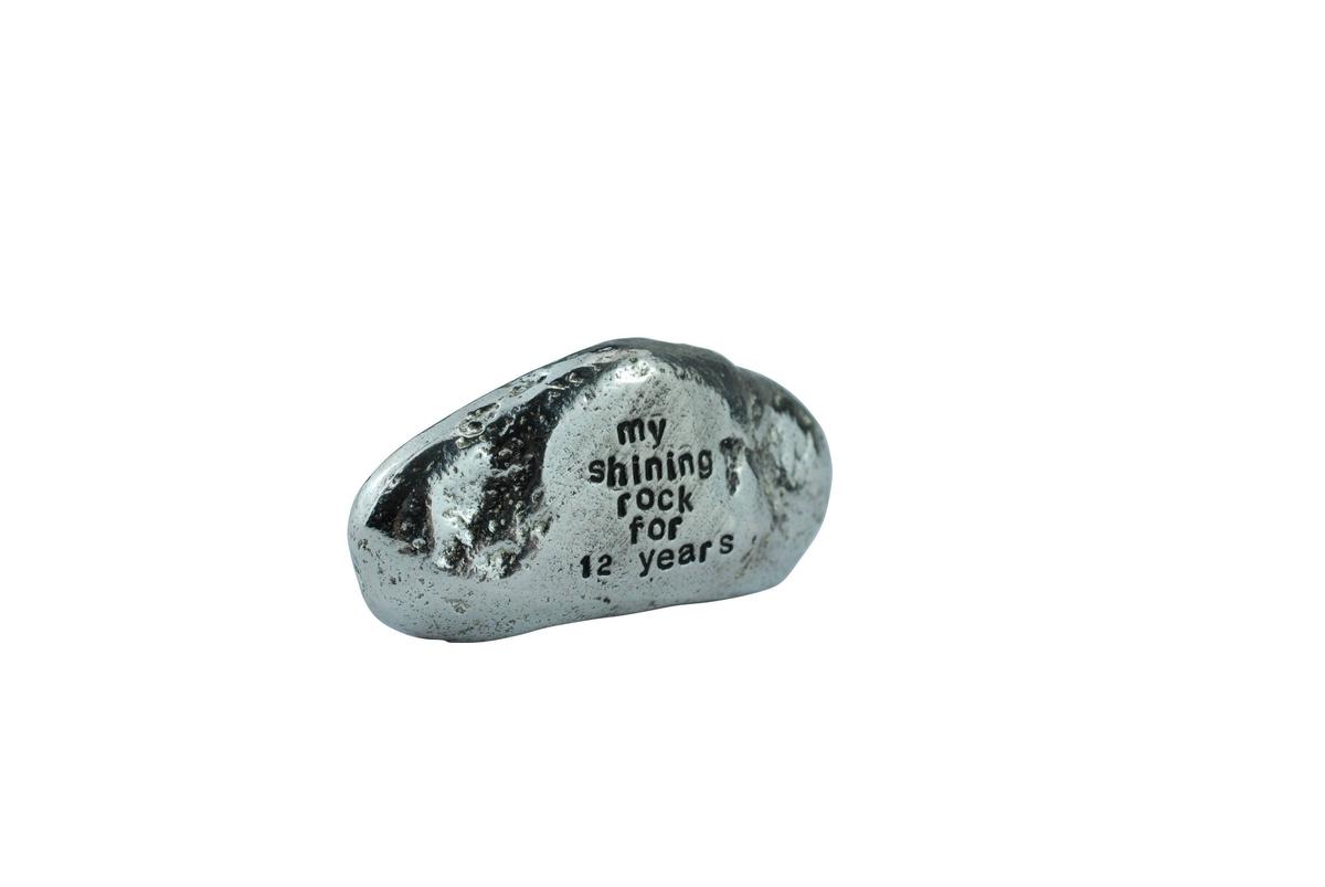 My Shining Rock For 12 Year - Solid Heavy Metal twelfth Anniversary Gift Idea