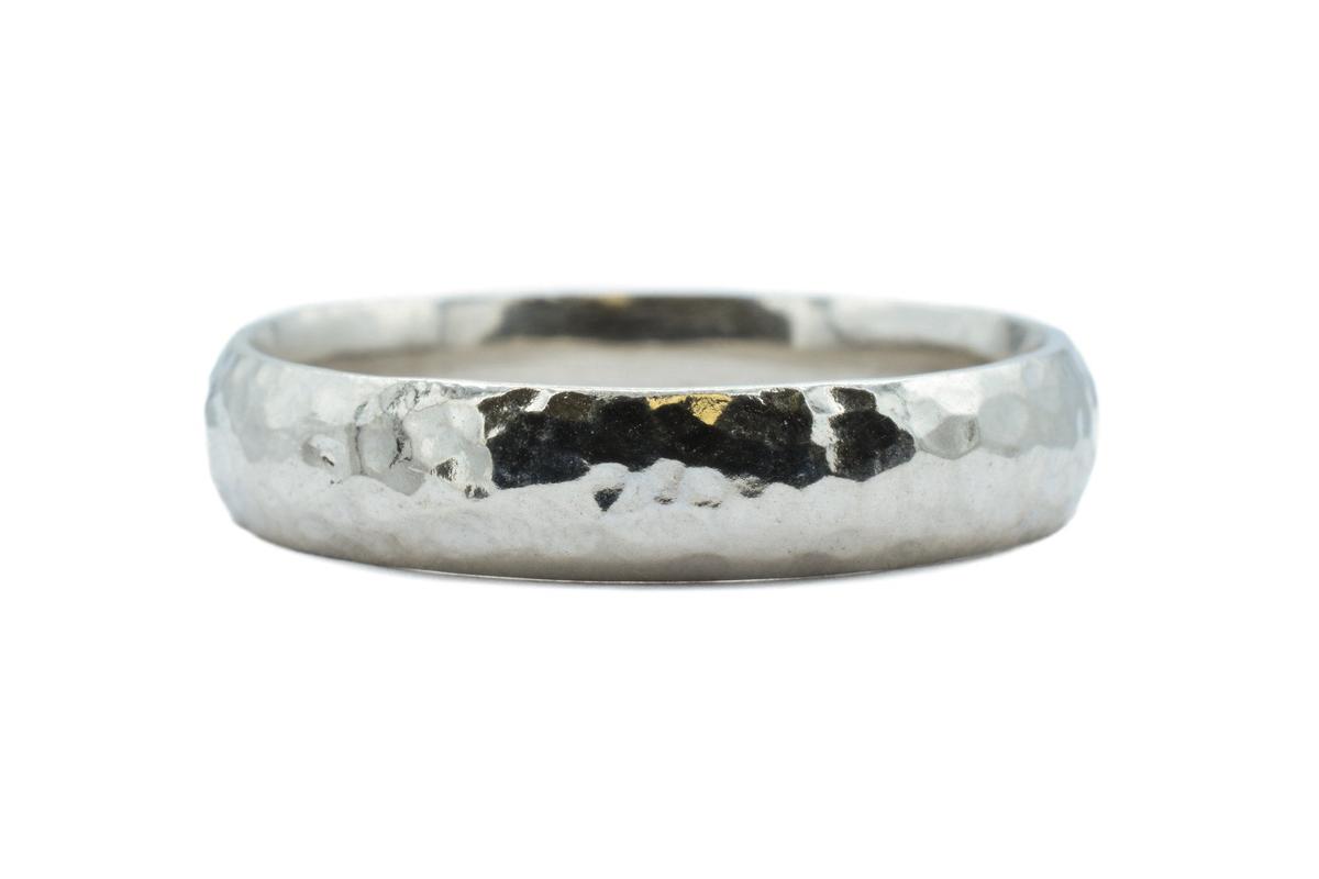 His and Hers Beaten 100% Pure Tin Rings perfect 10th Anniversary gift