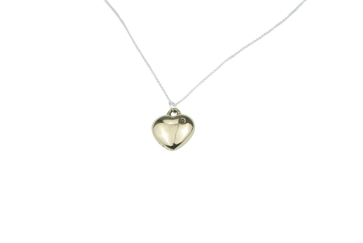Solid Bronze Polished Heart Pendant - Stamped with 8