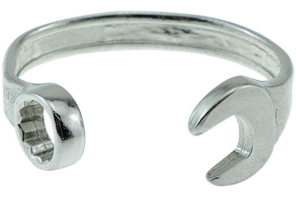 40th Birthday Spanner Wrench Bangle - Adjustable Mechanic Jewelry Gift