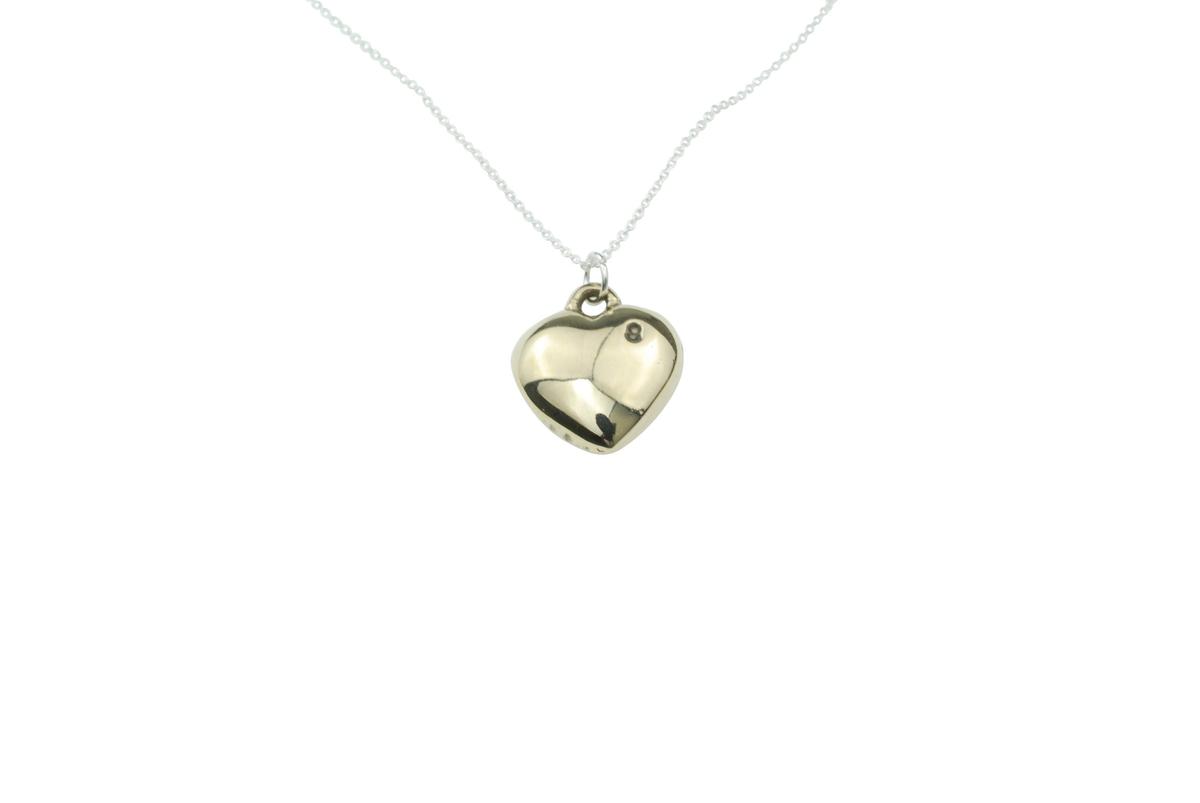 Solid Bronze Polished Heart Pendant - Stamped with 8