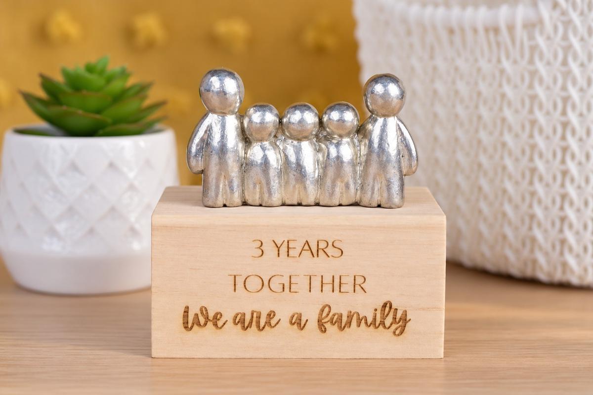 3 Years Together We Are A Family | 3rd Anniversary Gift - Choose Your Own Family Combination | Part of the We Made a Family Range