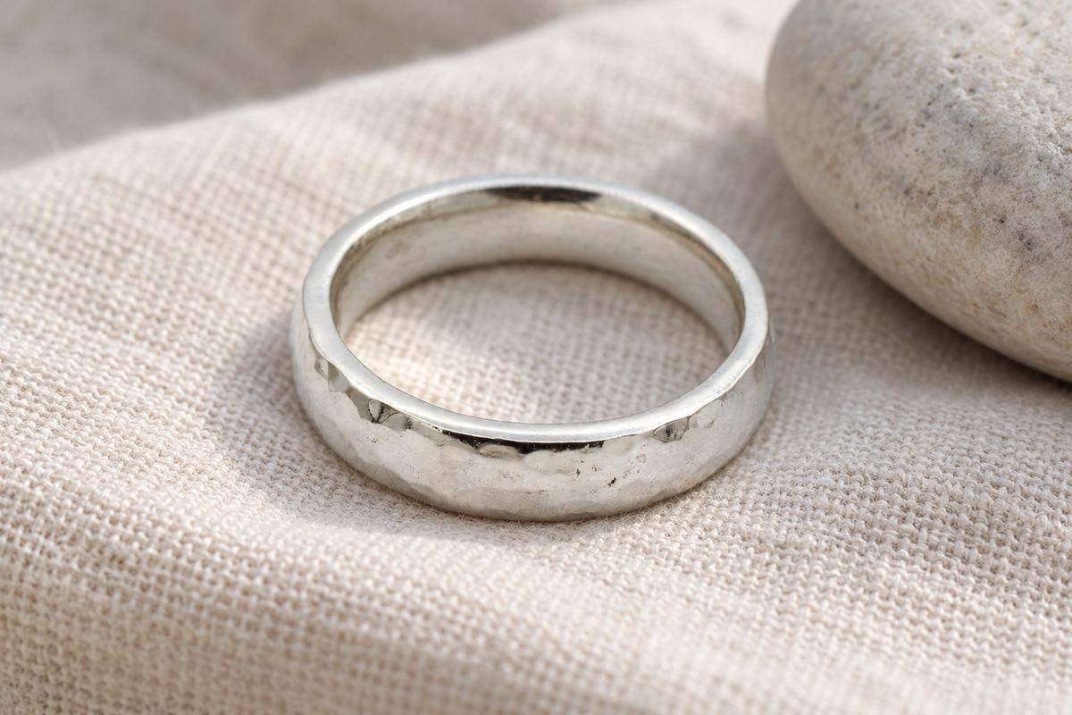 10th Anniversary Beaten Tin Ring ladies