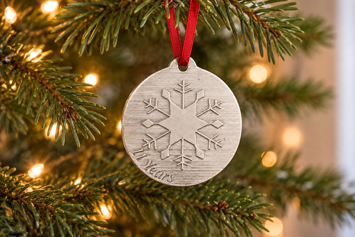 11 Year Anniversary - Metal Christmas Snowflake Metal Decoration