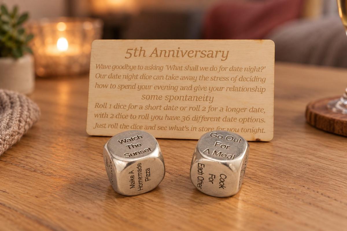 Fifth Anniversary Date Night Decider Dice - 5th Anniversary