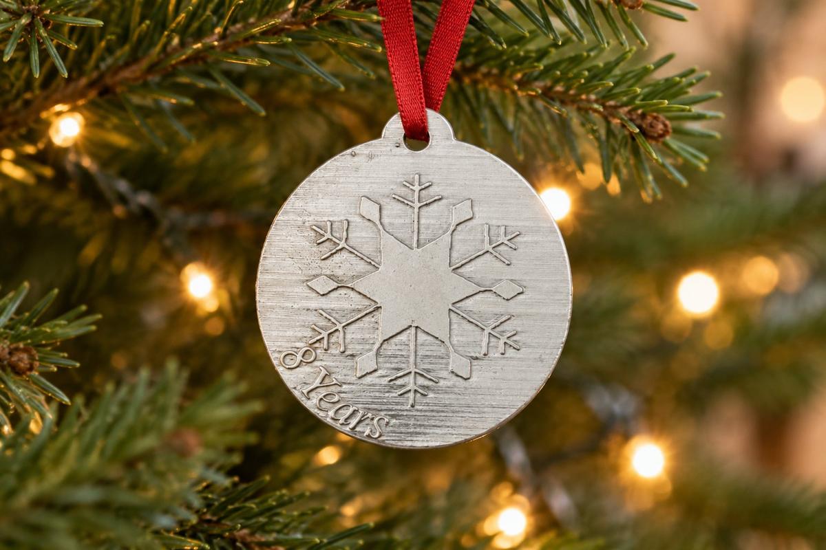 8 Year Anniversary - Metal Christmas Snowflake Metal Decoration