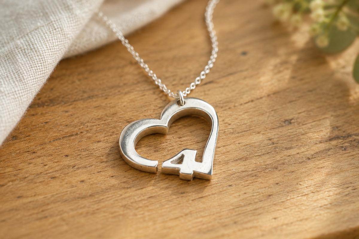 4 Year Anniversary Heart Pendant/Necklace - Gift