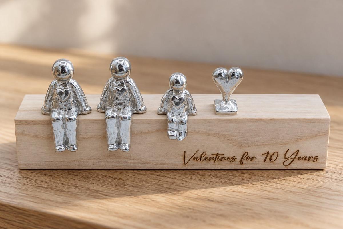 Valentines Family Gift. Tin Figurines. Couples Gift. Personalised 0-50. Anniversary. With or Without Children.