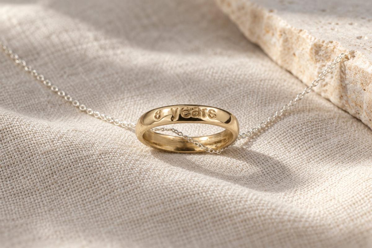 Bronze 8 Year Ring Pendant - 8th Anniversary